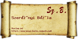 Szerényi Béla névjegykártya