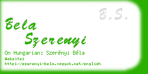 bela szerenyi business card