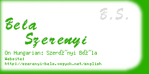 bela szerenyi business card